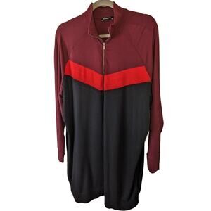 Express Track Jacket Mens L Black Full Zip Long Sleeve Jacket Colorblock 80s 90s